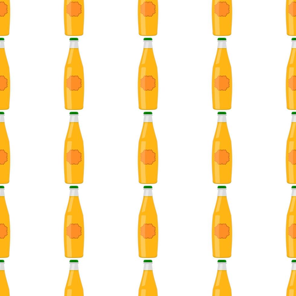 Ilustración sobre el tema botellas de vidrio de cerveza sin costura con tapa para cervecería vector