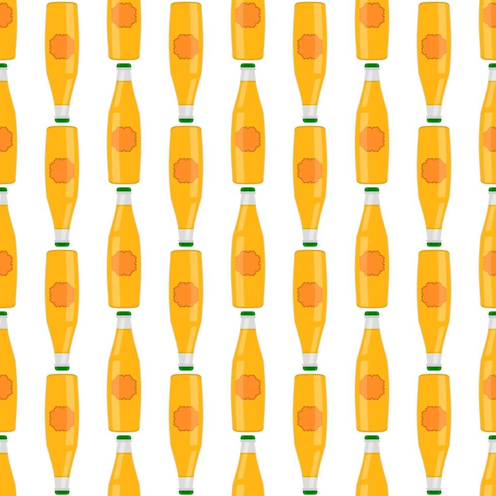 Illustration on theme seamless beer glass bottles with lid for brewery vector