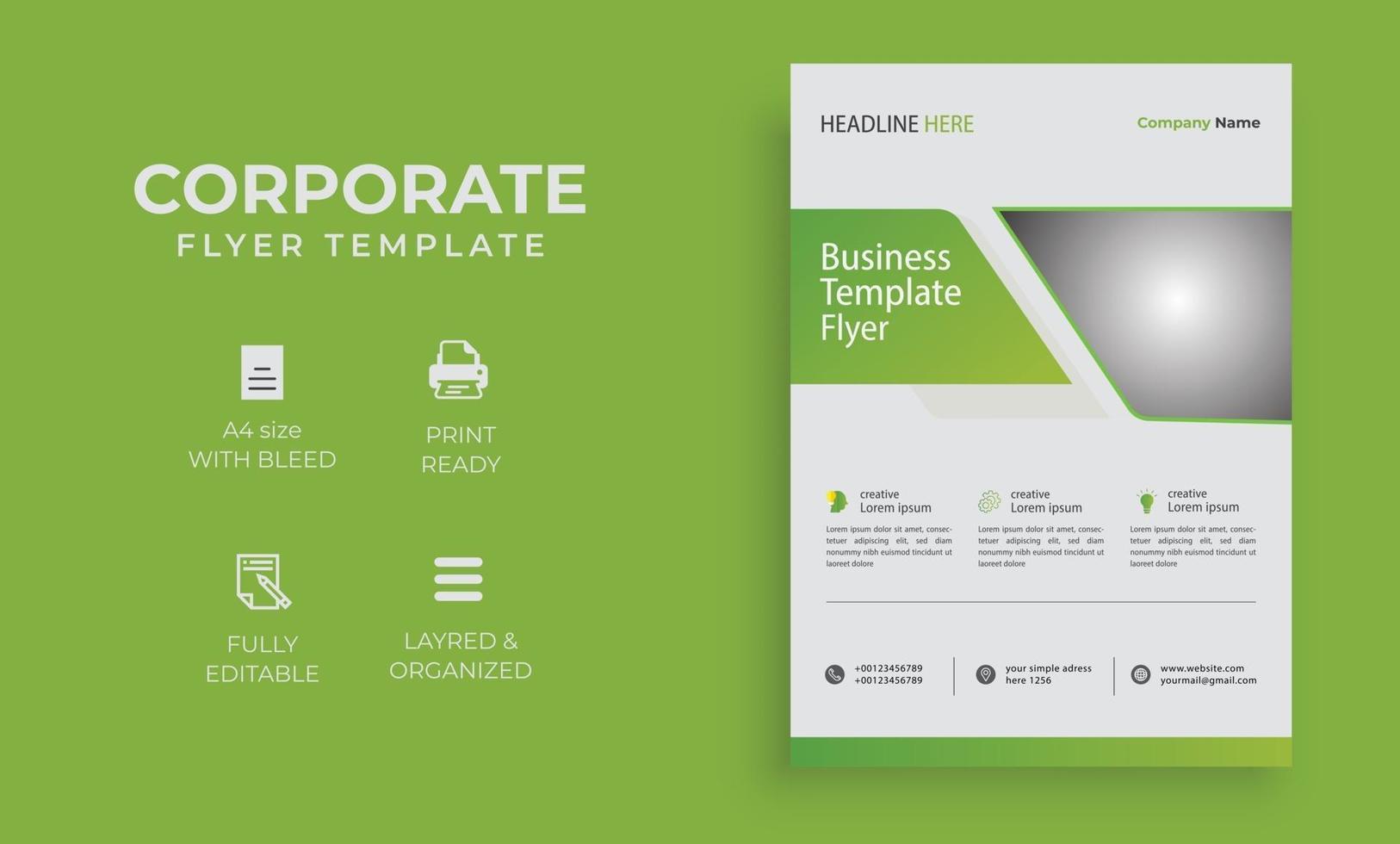 Marketing business vertical flyer template Free Vector