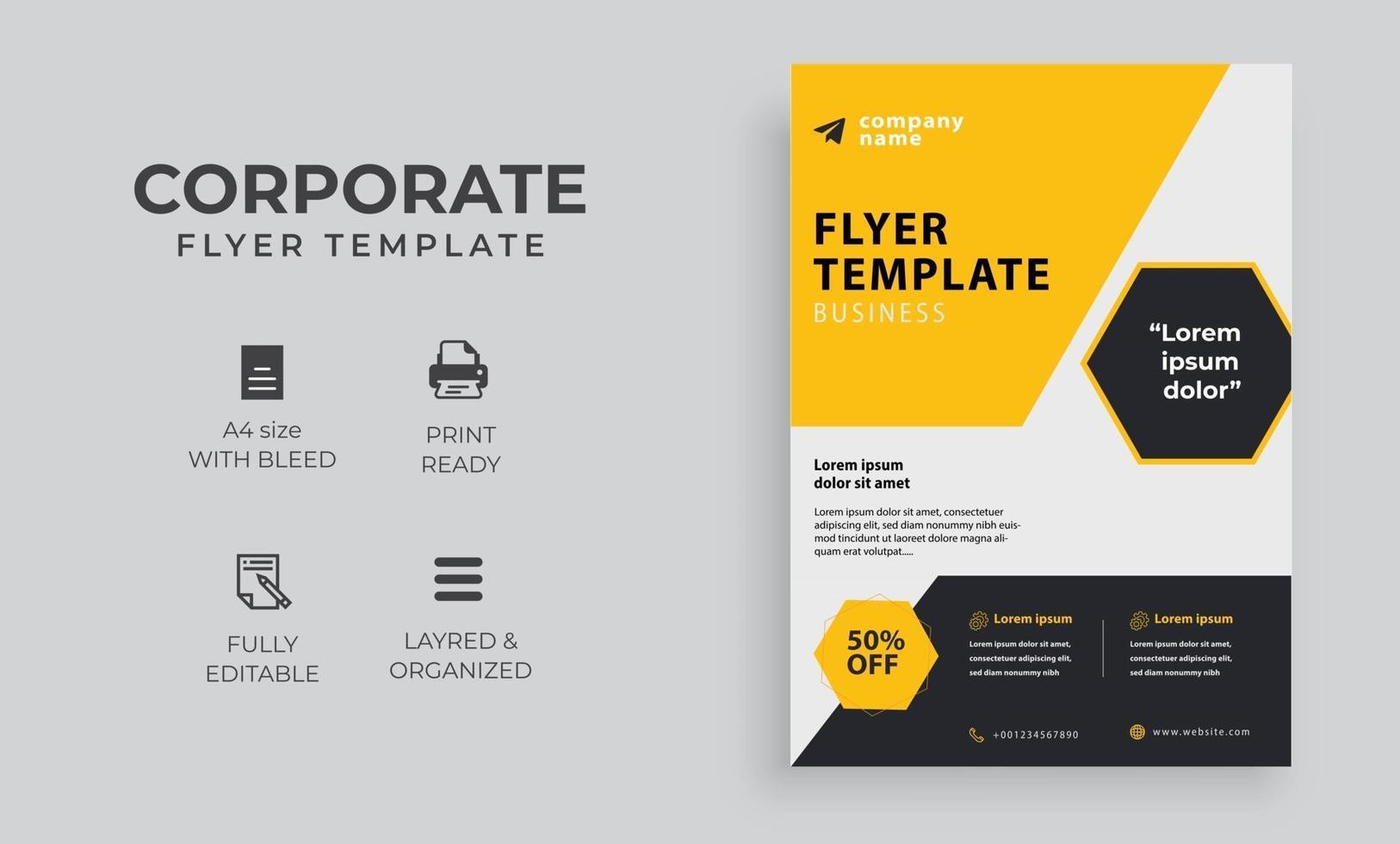 flyer template business a4 size pro vector
