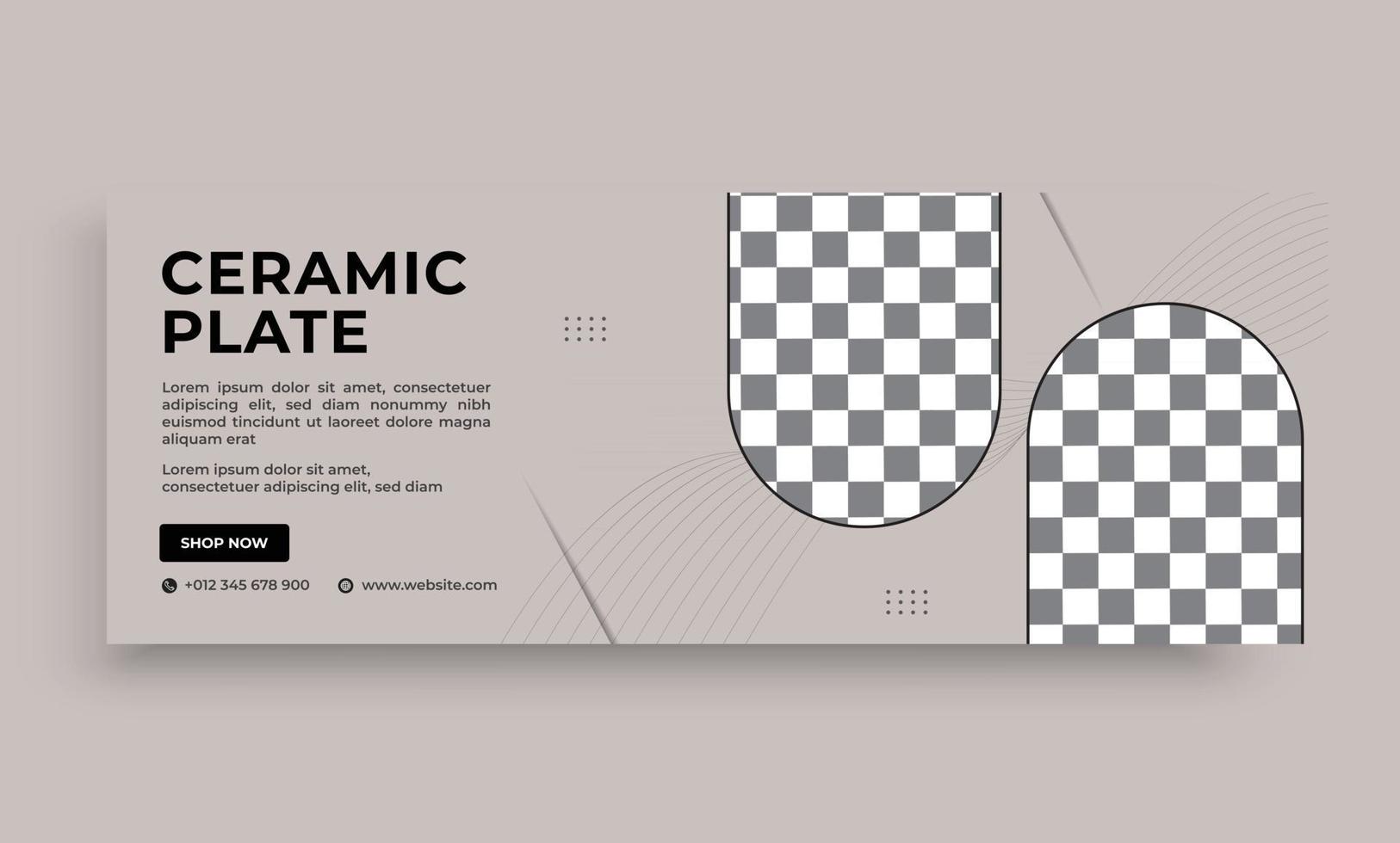 cover ceramic plate web template ads vector