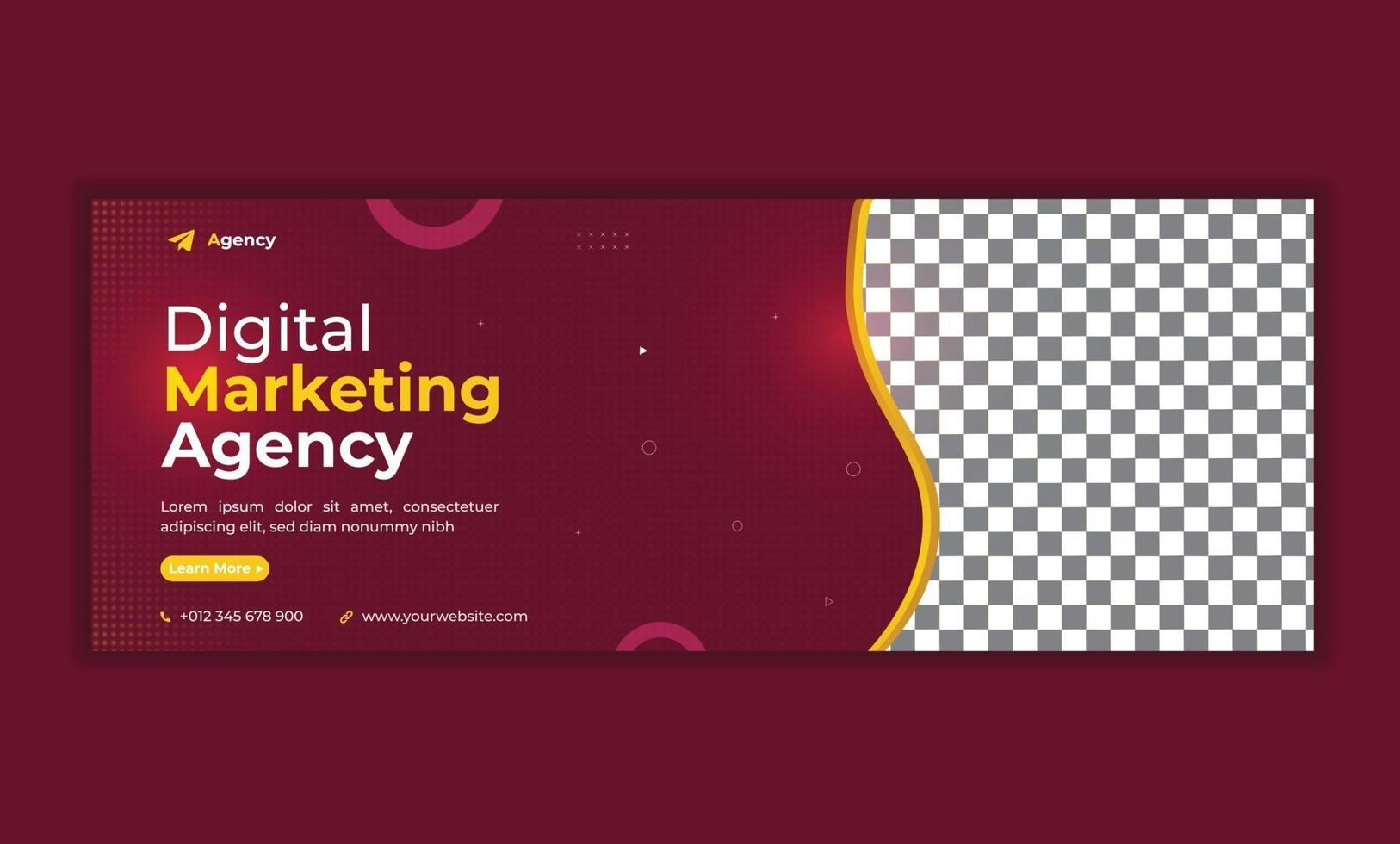 plantilla de portada de negocios corporativos de agencia de marketing digital vector