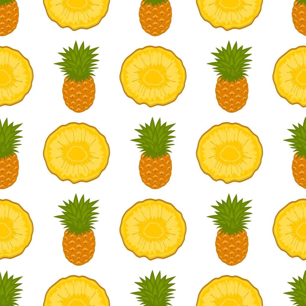 Illustration on theme big colored seamless pineapple vector