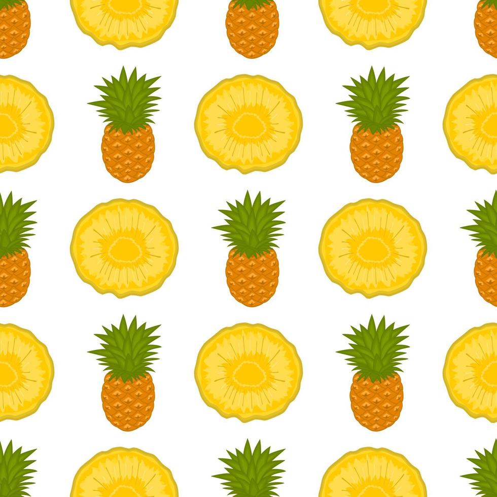 Illustration on theme big colored seamless pineapple vector