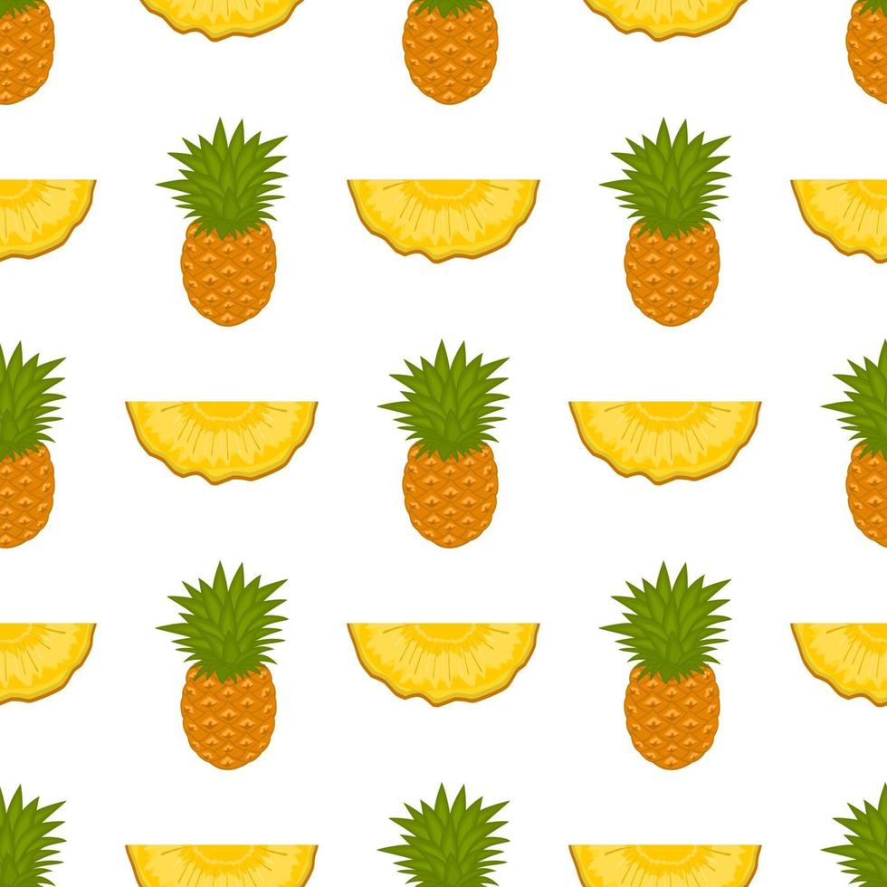 Illustration on theme big colored seamless pineapple vector