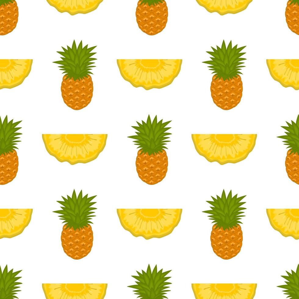 Illustration on theme big colored seamless pineapple vector