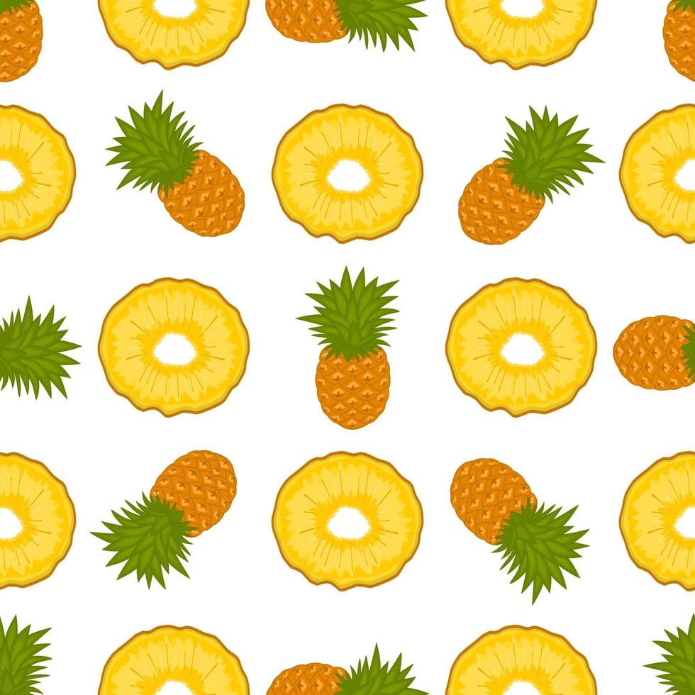 Illustration on theme big colored seamless pineapple vector