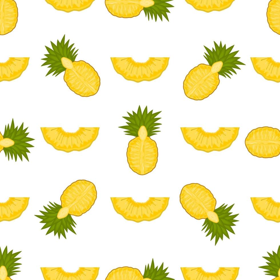 Illustration on theme big colored seamless pineapple vector