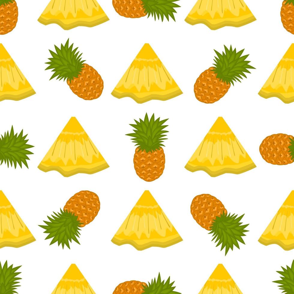 Illustration on theme big colored seamless pineapple vector