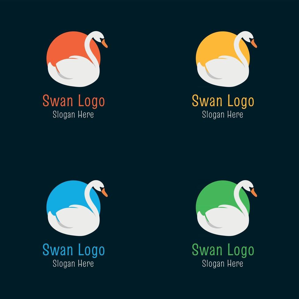 colección de logos de cisnes vector