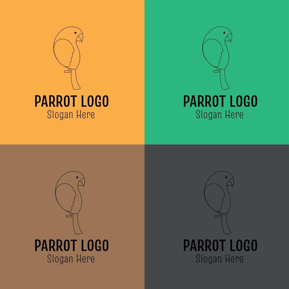 Parrot logo collection vector
