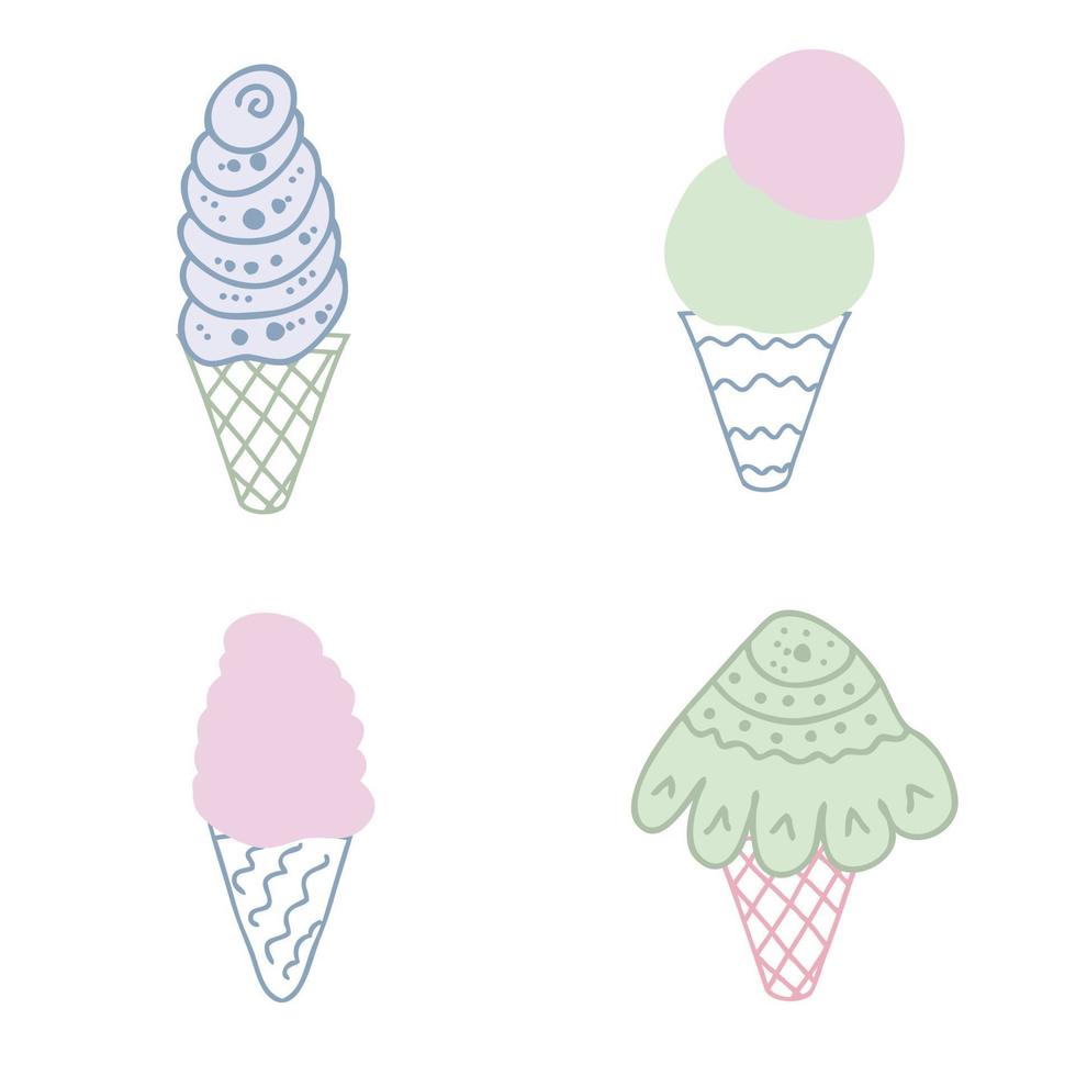 Original patterned ice cream set vector