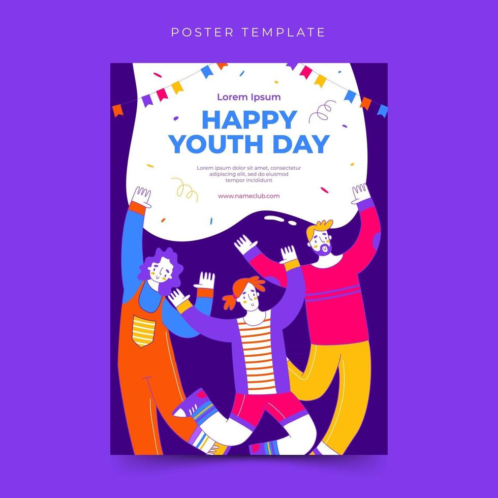 Happy international youth day poster template 3018293 Vector Art at