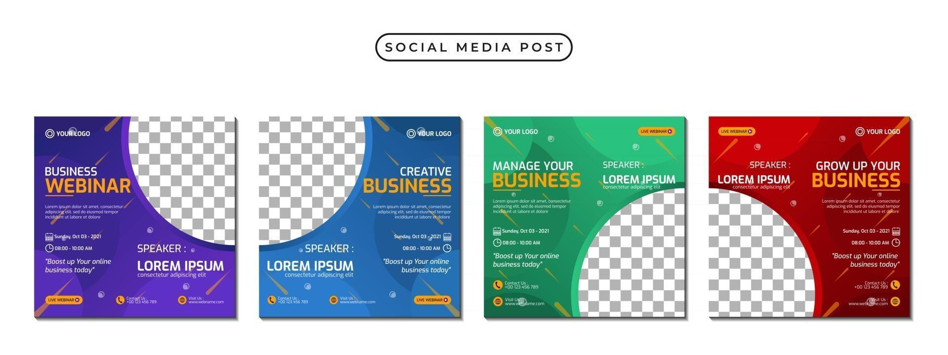 Collection of social media post banner template design vector