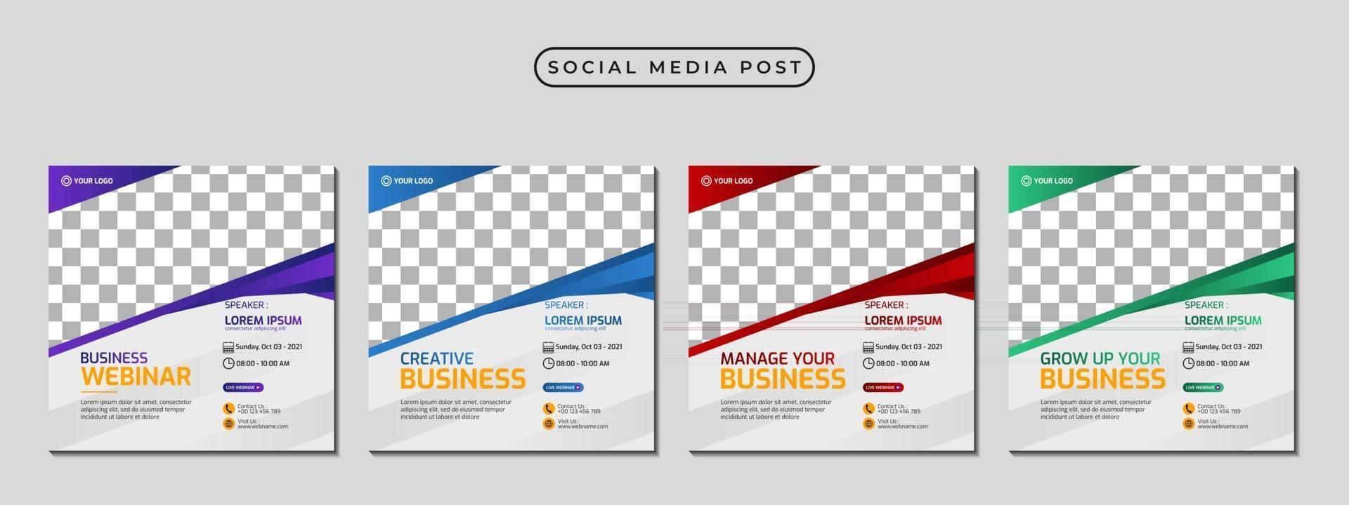 Collection of social media post banner template design vector