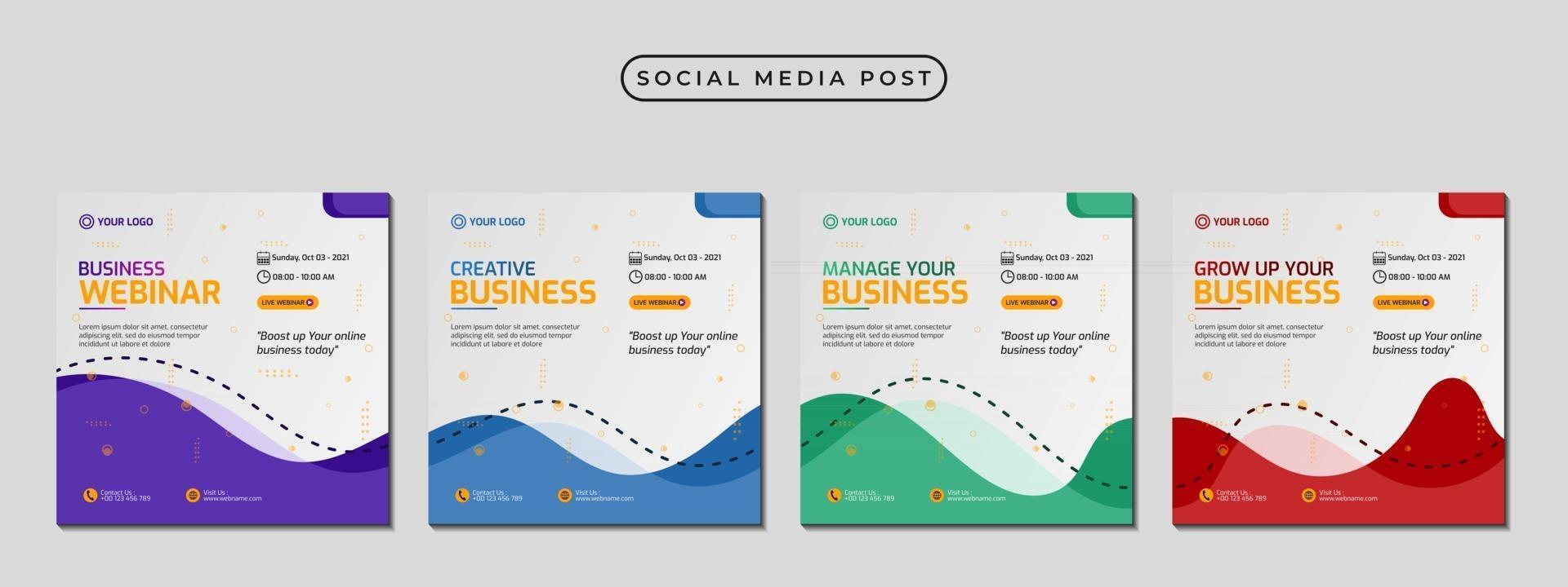 Collection of social media post banner template design vector