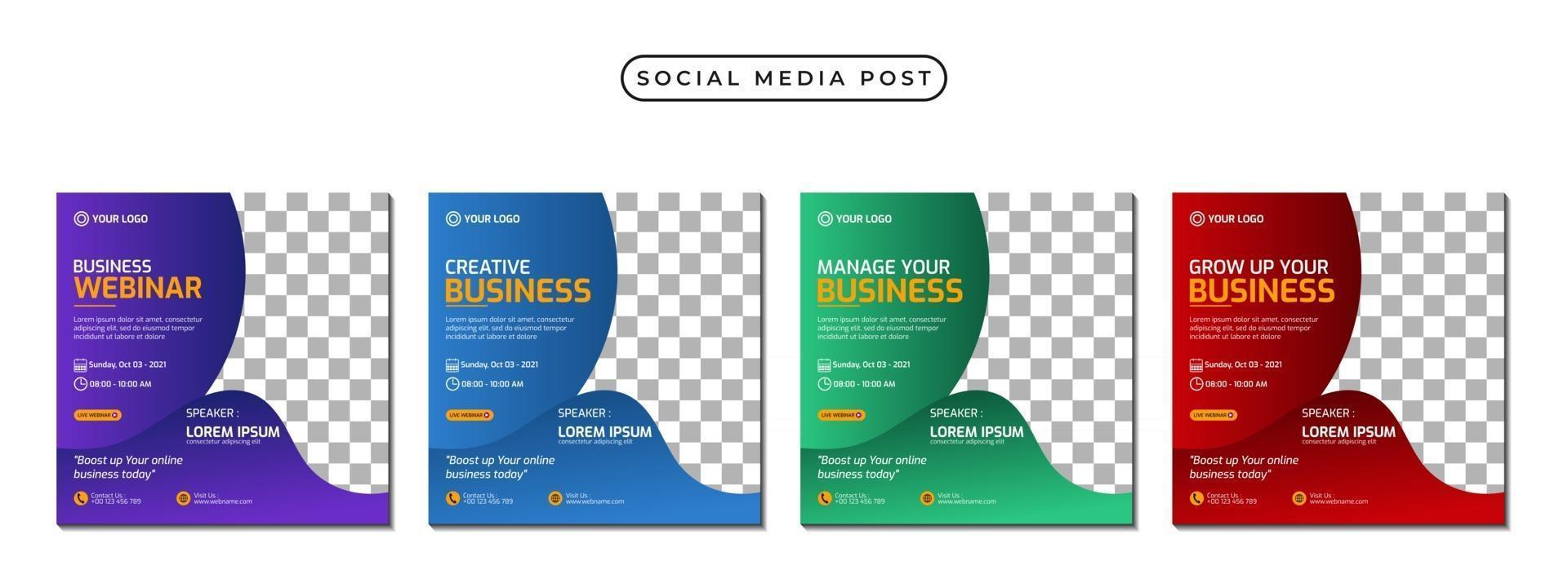 Collection of social media post banner template design vector