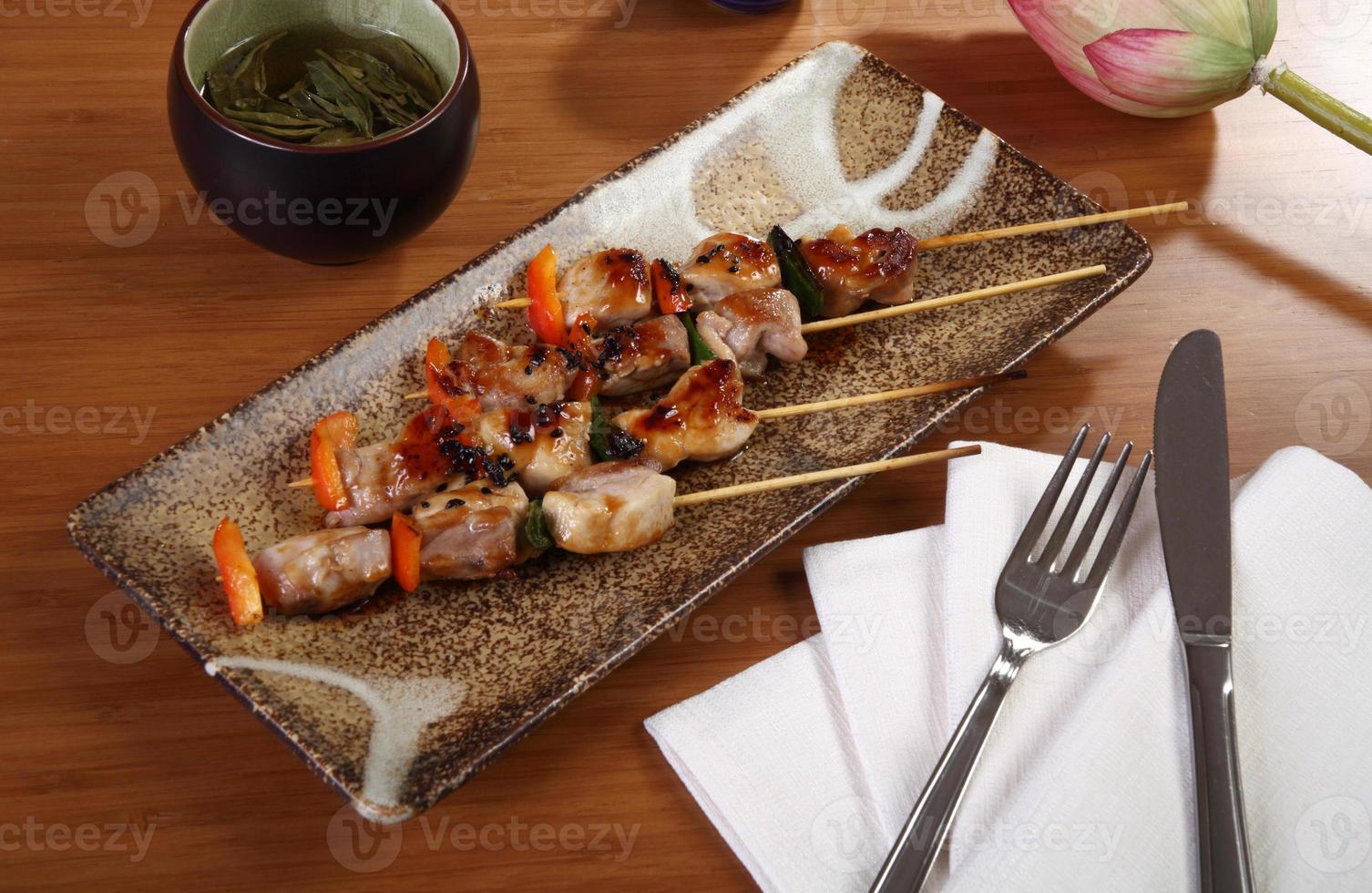 Skewers with spices photo
