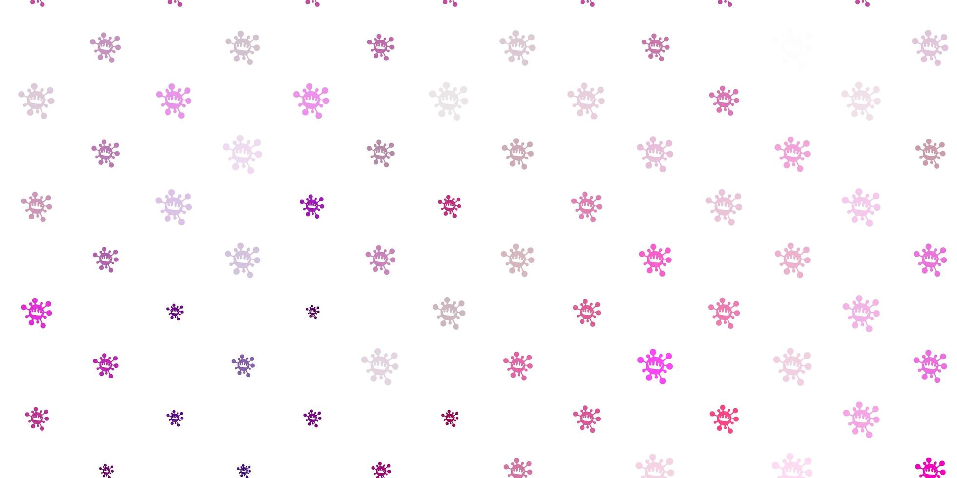 Light purple, pink vector texture with disease symbols.