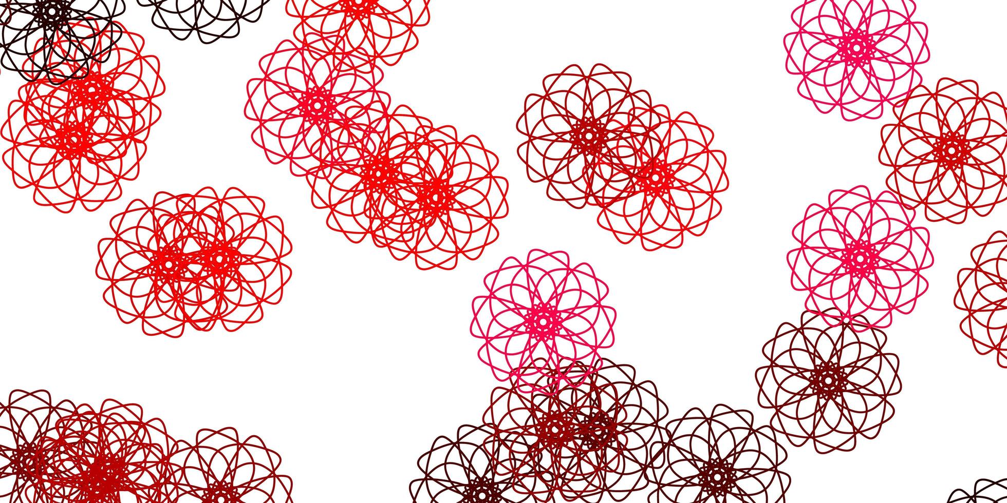 Light Pink vector doodle background with flowers.
