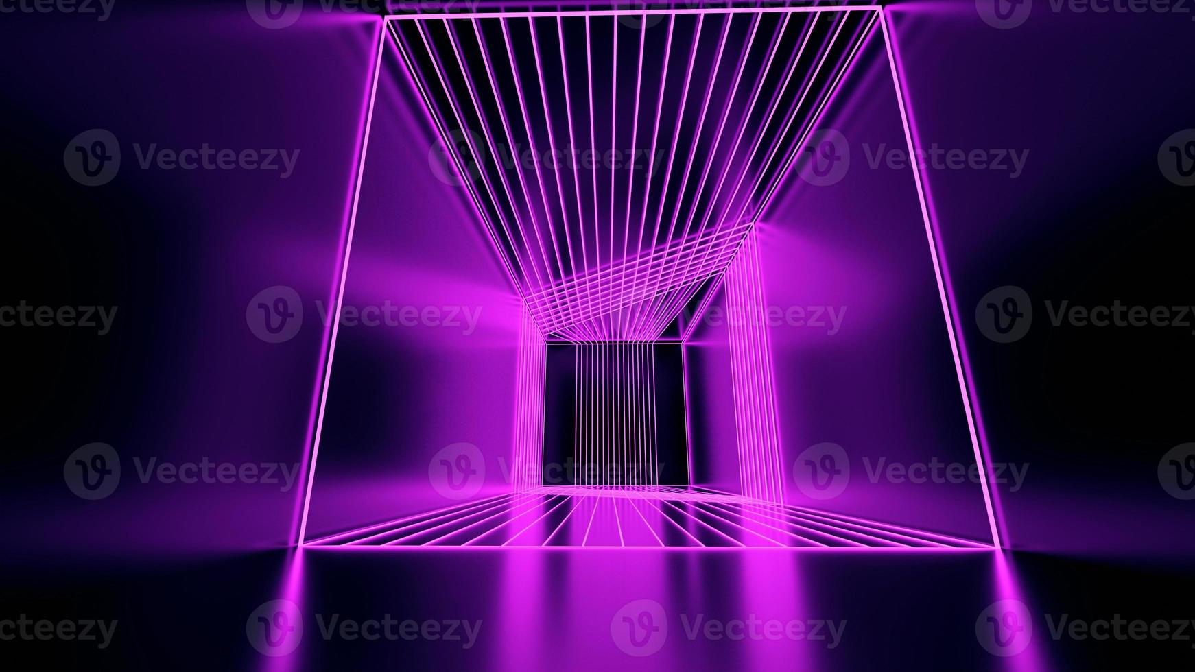 3d rendering, abstract pink neon lines photo