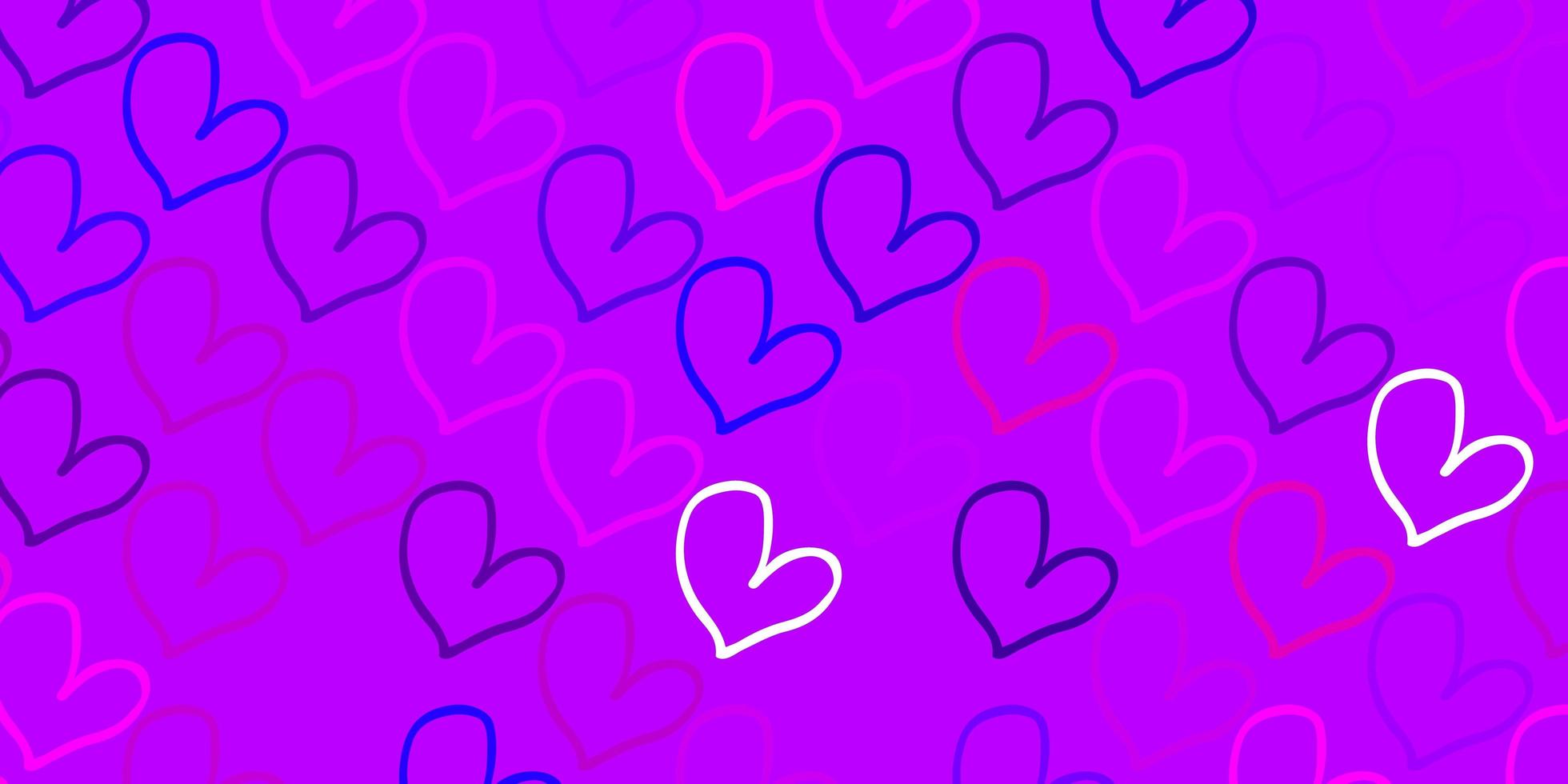 Light Purple, Pink vector texture with lovely hearts.
