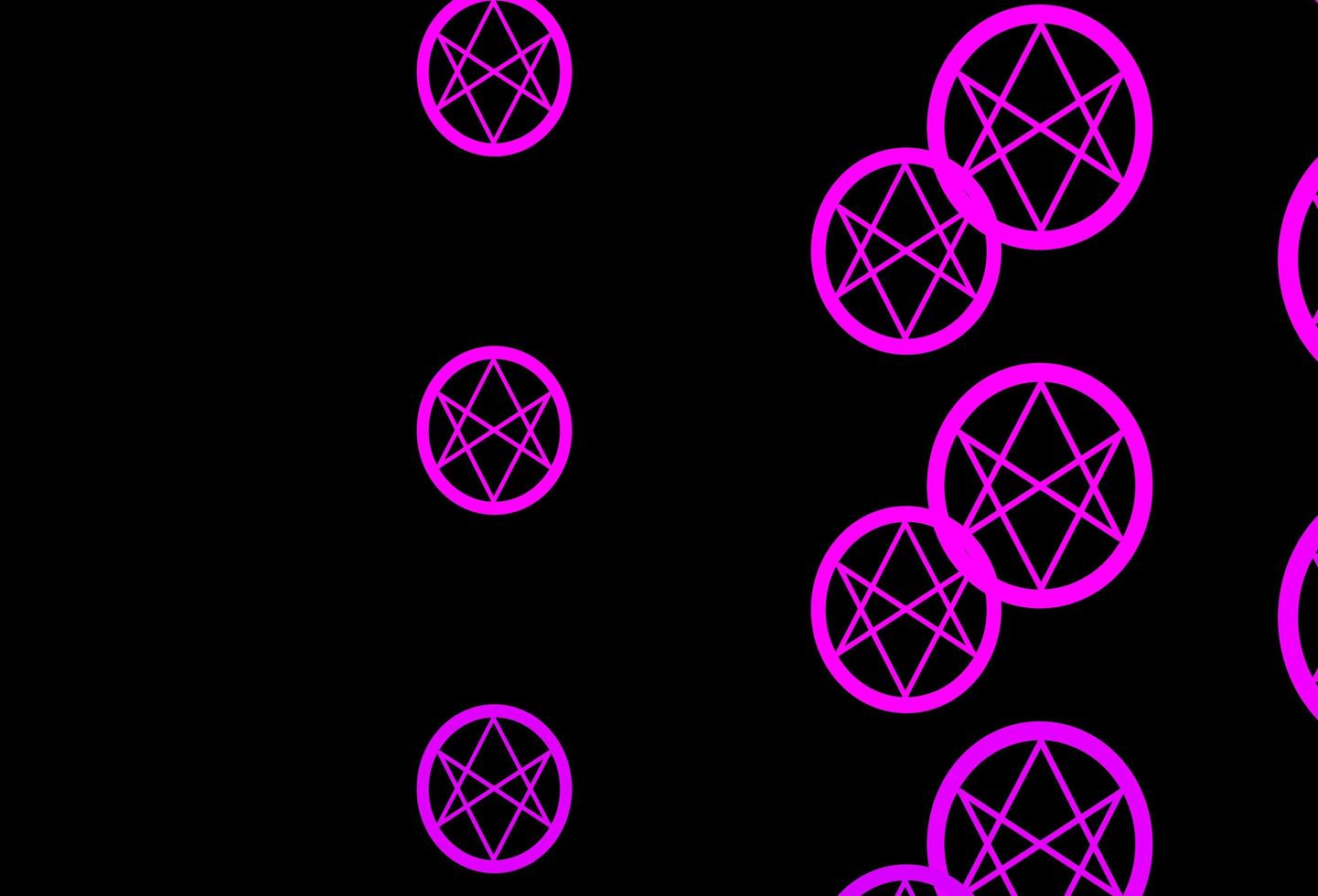 Dark Purple vector template with esoteric signs.