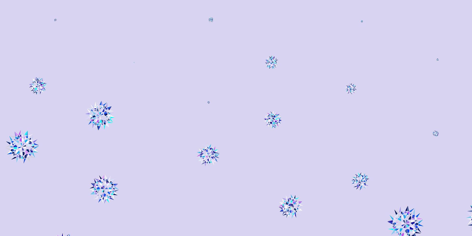Light pink, blue vector texture with bright snowflakes.