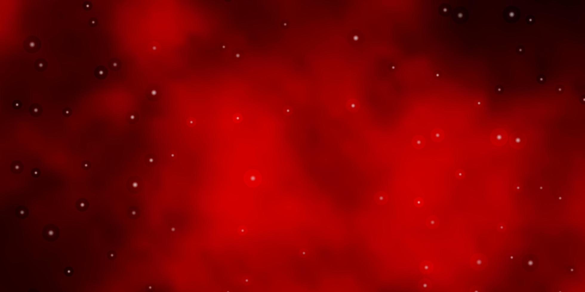 Dark Green, Red vector background with small and big stars.
