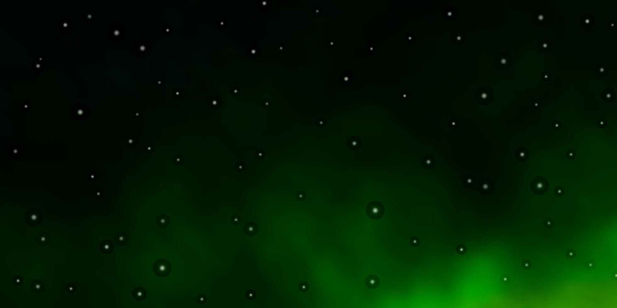 Dark Green, Red vector background with colorful stars.