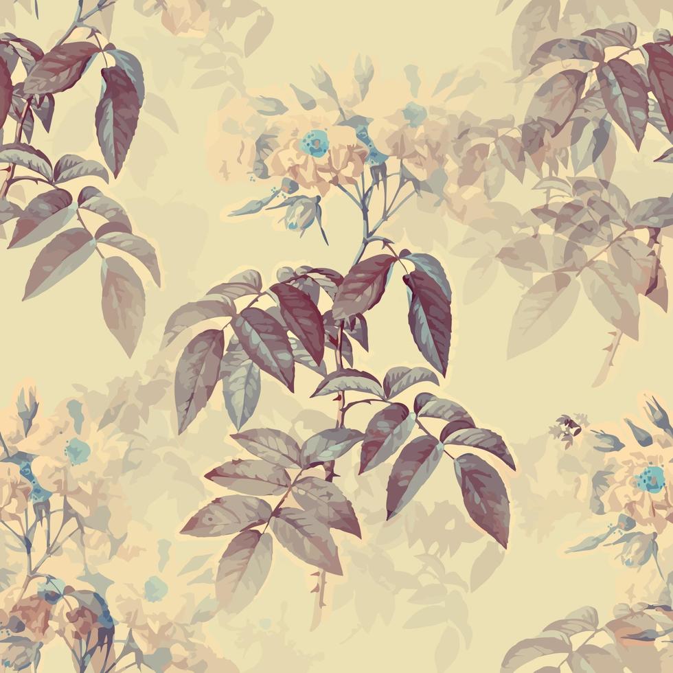 Delicate Floral Foliage Pattern vector