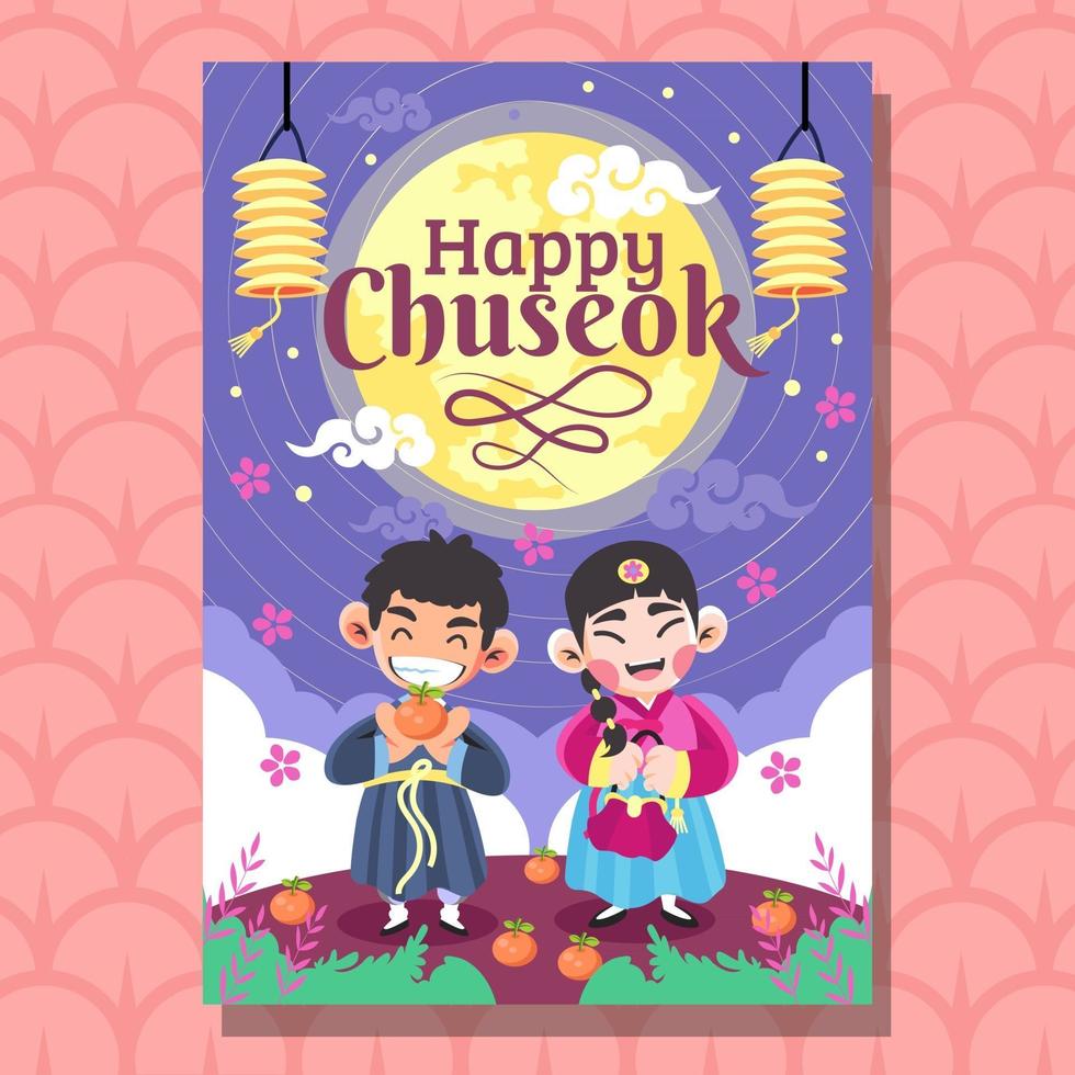 festival de chuseok de corea vector