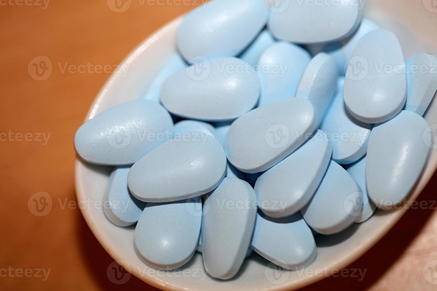 Píldoras farmacéuticas azules impresión de gran tamaño de alta calidad foto