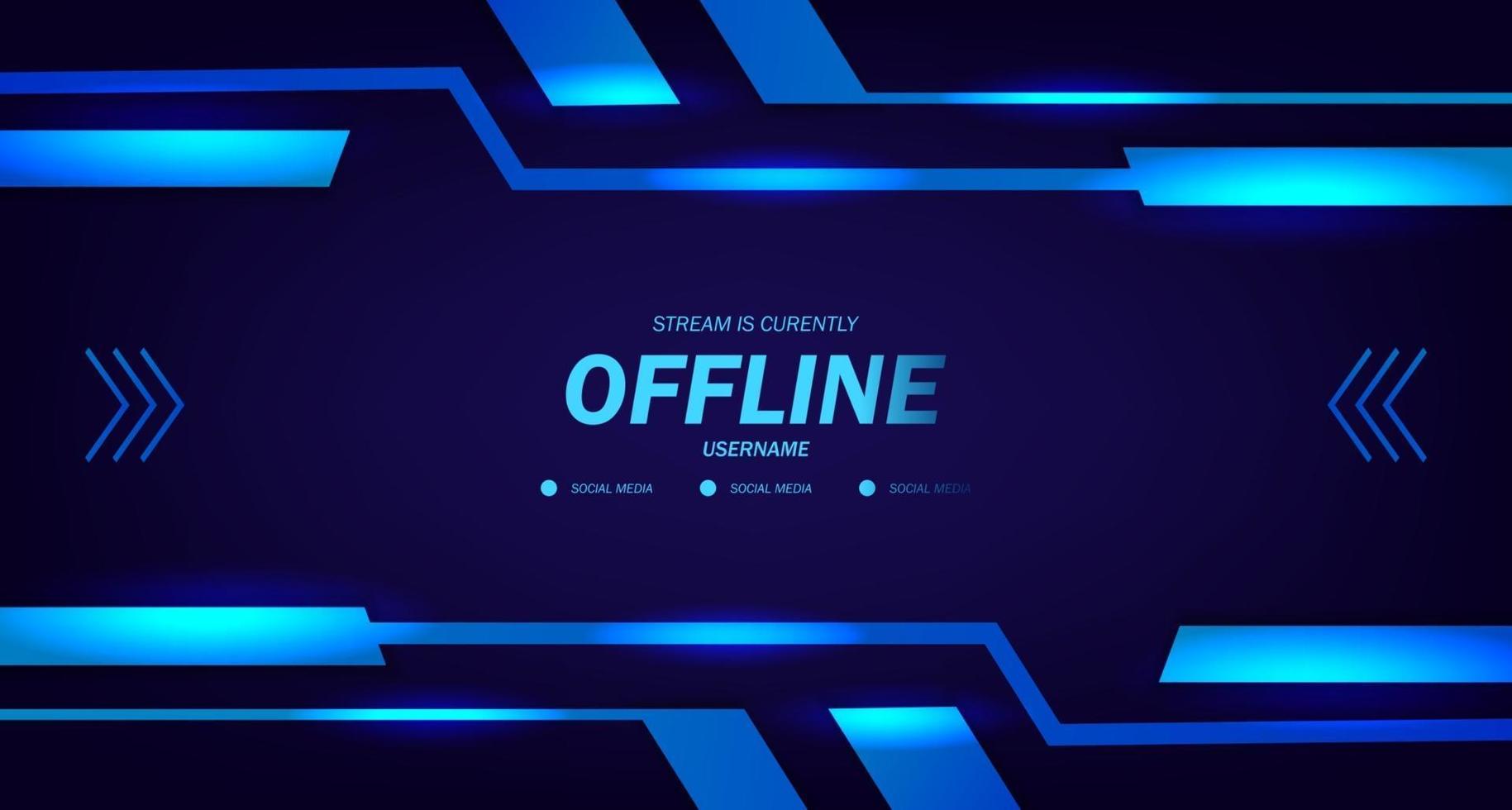 Offline streaming gaming live video template vector