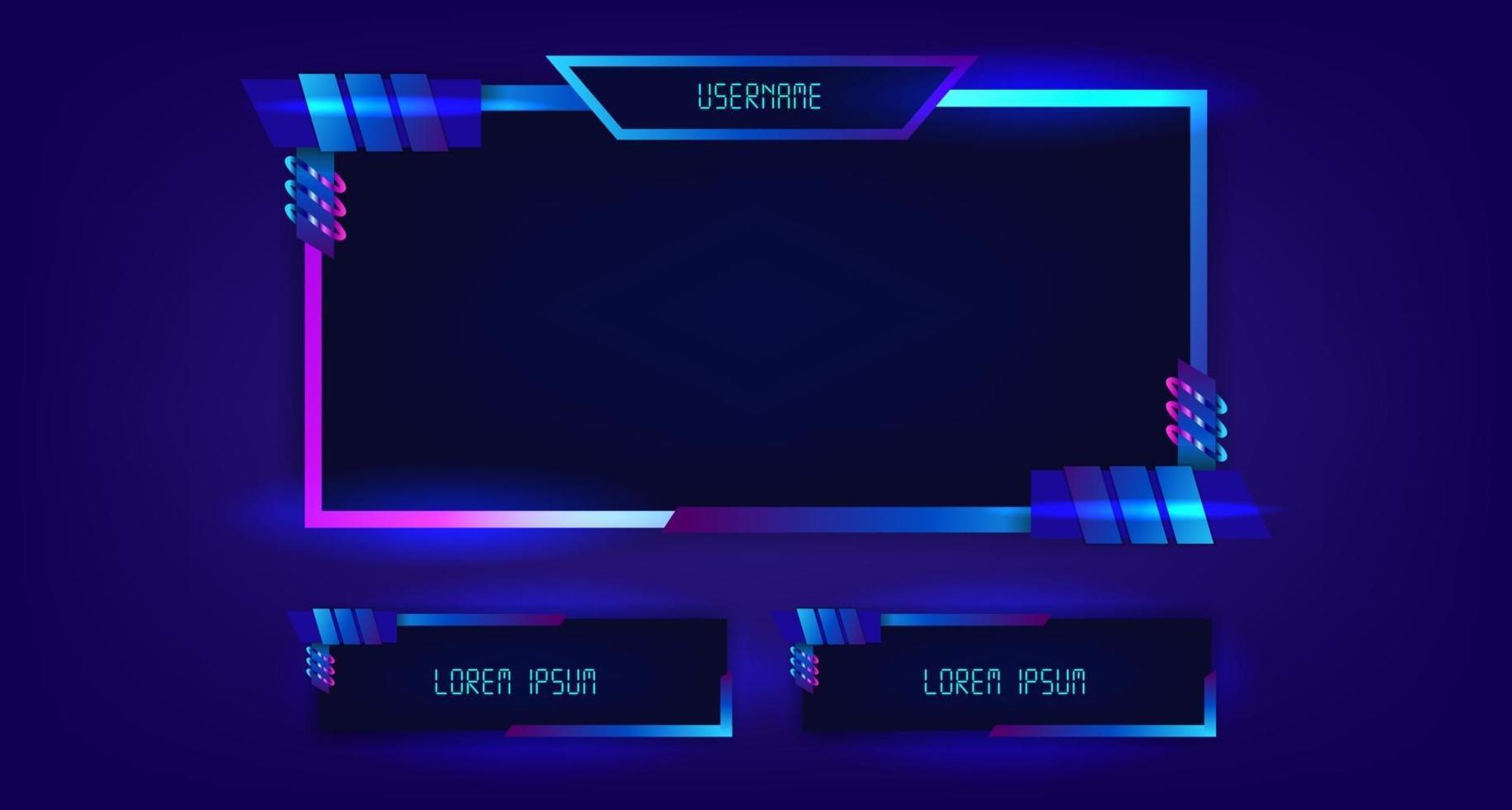 Frame facecam live stream game gaming play video 3020032 Vector Art at