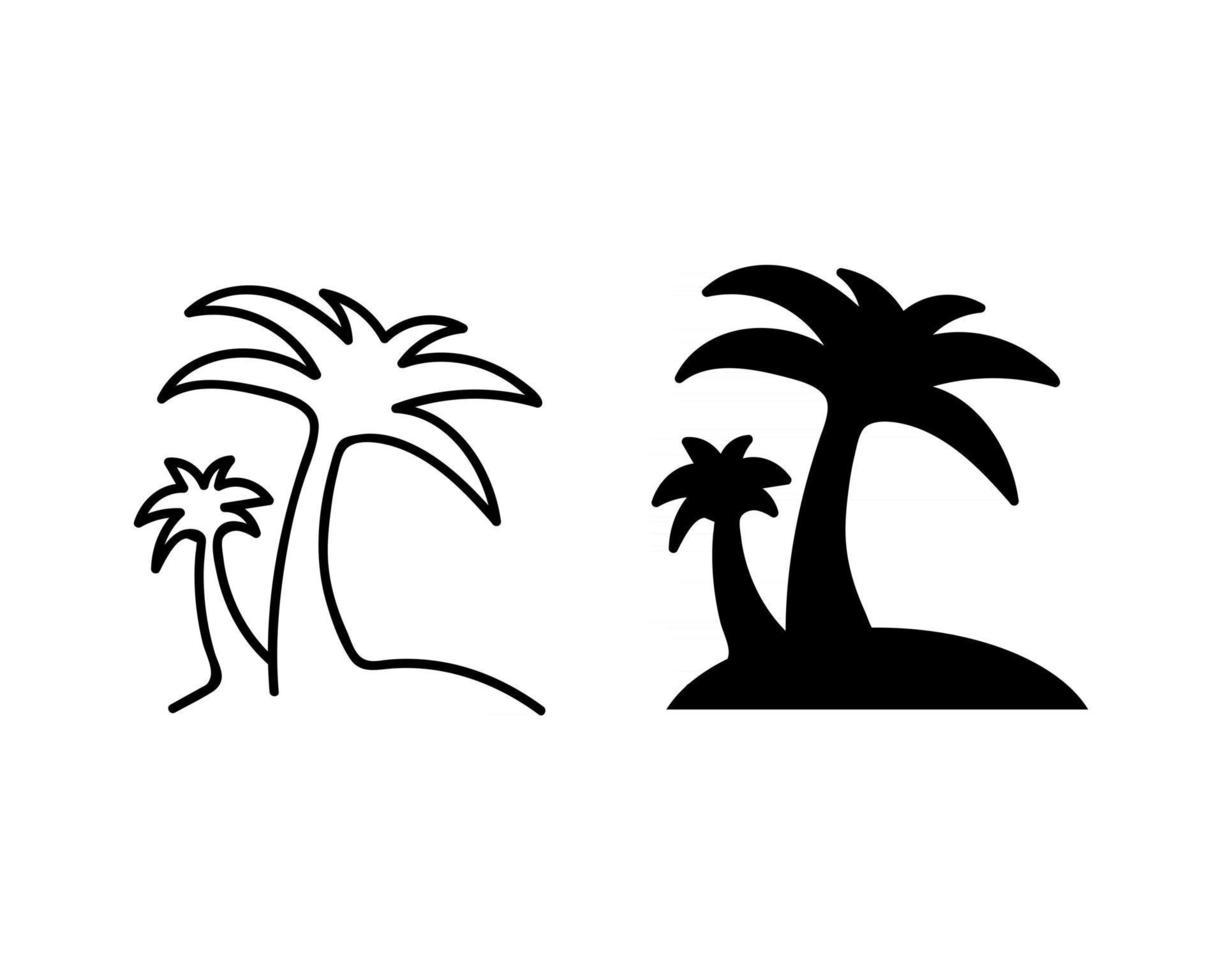 icono de la palmera de la naturaleza. Esquema de la naturaleza palmera icono vectoriales para diseño web aislado sobre fondo blanco. vector