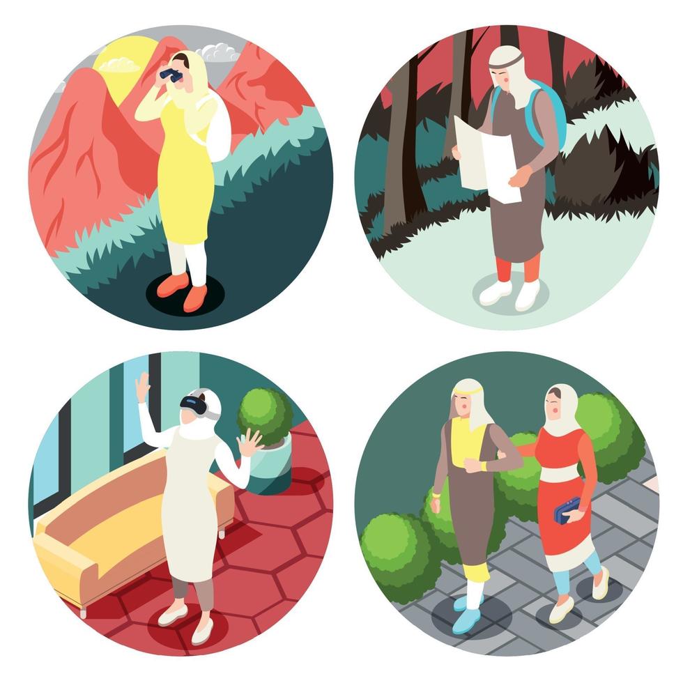 Modern Muslims People Concept Vector Illustration