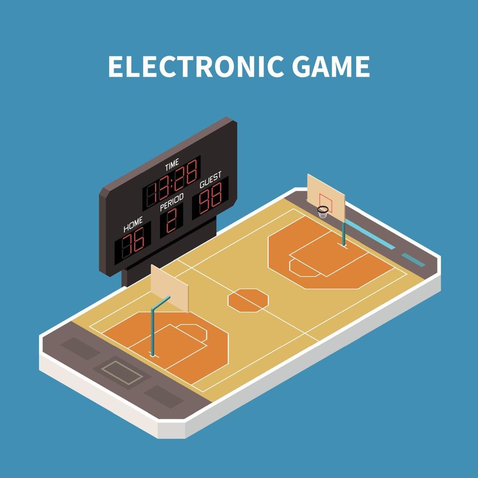 Sport Field Isometric Composition Vector Illustration