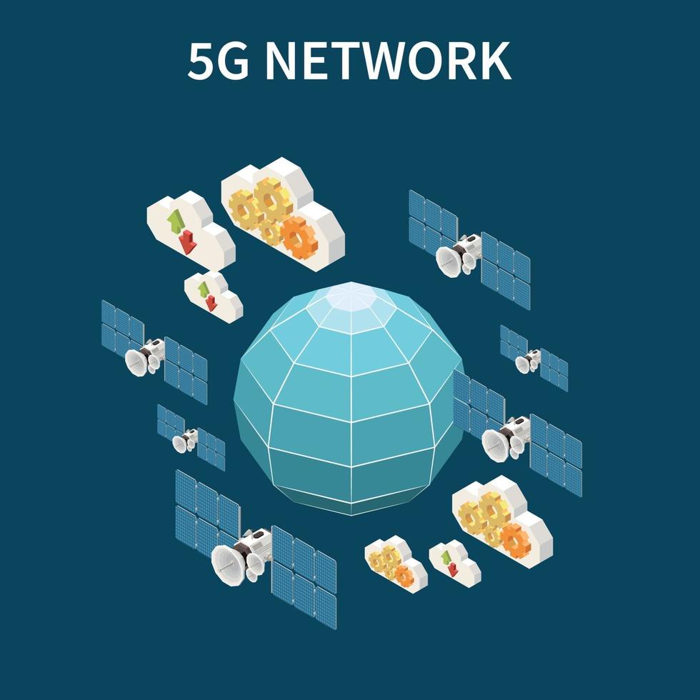 Internet Isometric Composition Vector Illustration