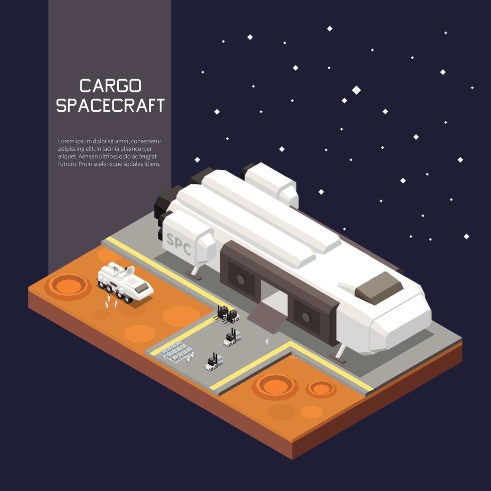 Space Ship Isometric Illustration Vector Illustration