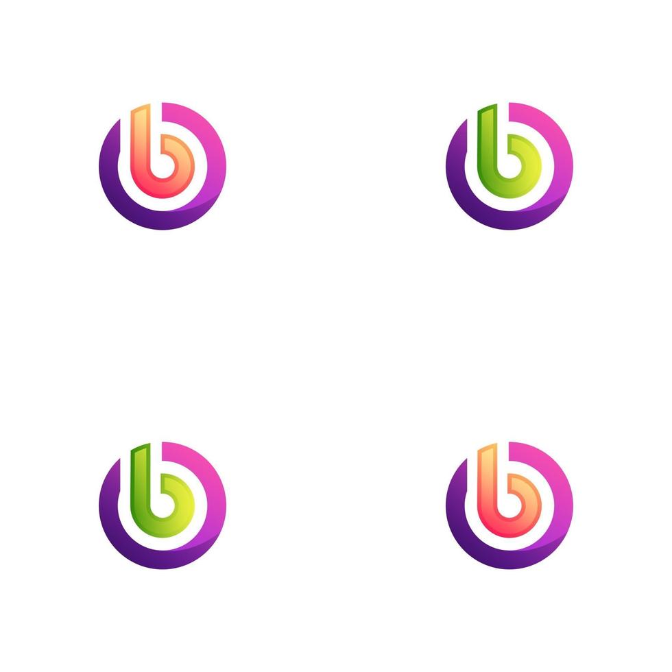b logo del círculo vector