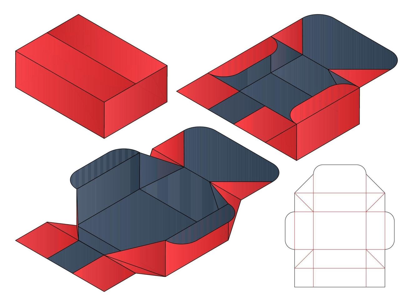 Box packaging die cut template design. 3d mock-up vector