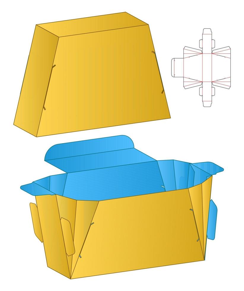 Box packaging die cut template design. 3d mock-up vector