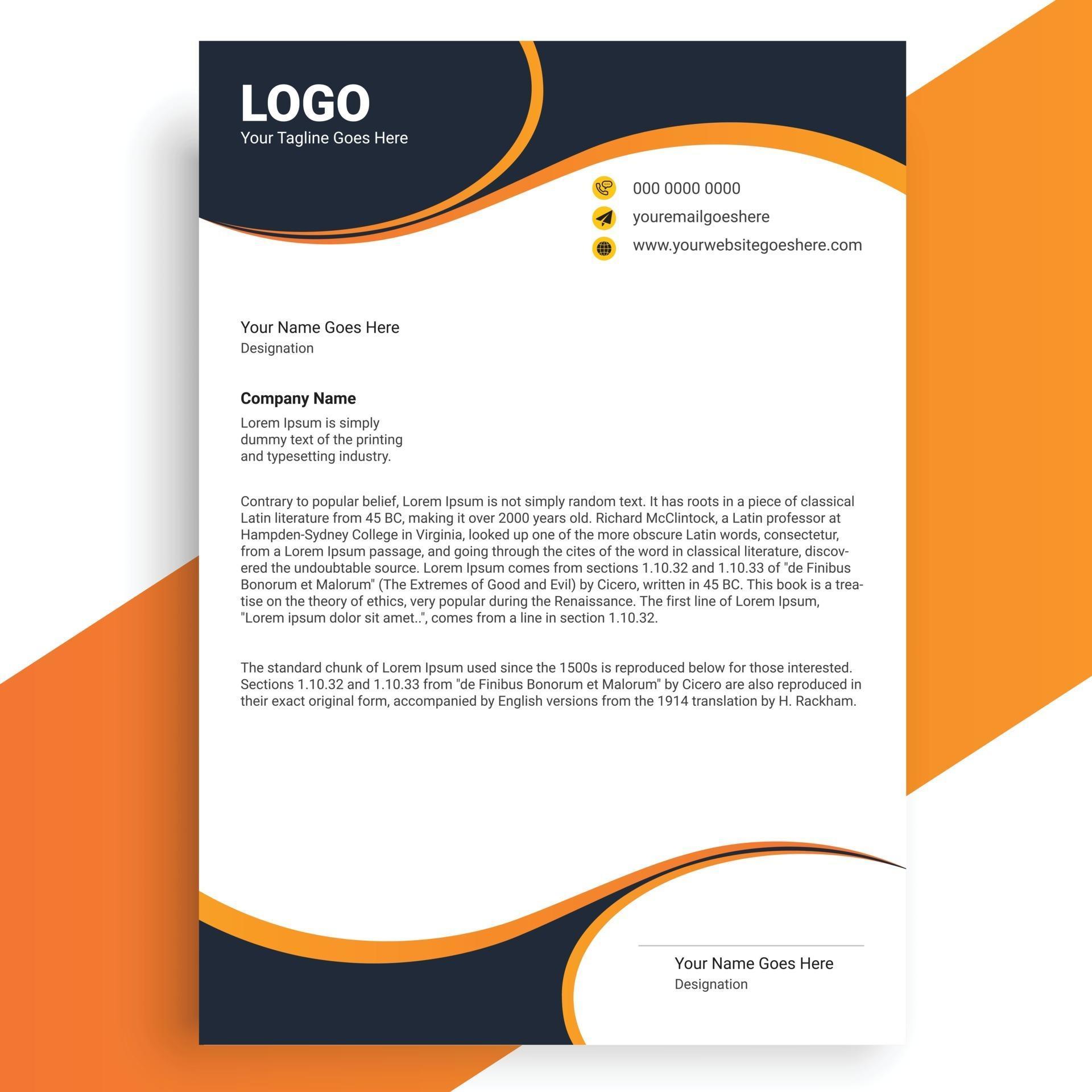 Business Style Letterhead Design Modern Business Letterhead Design