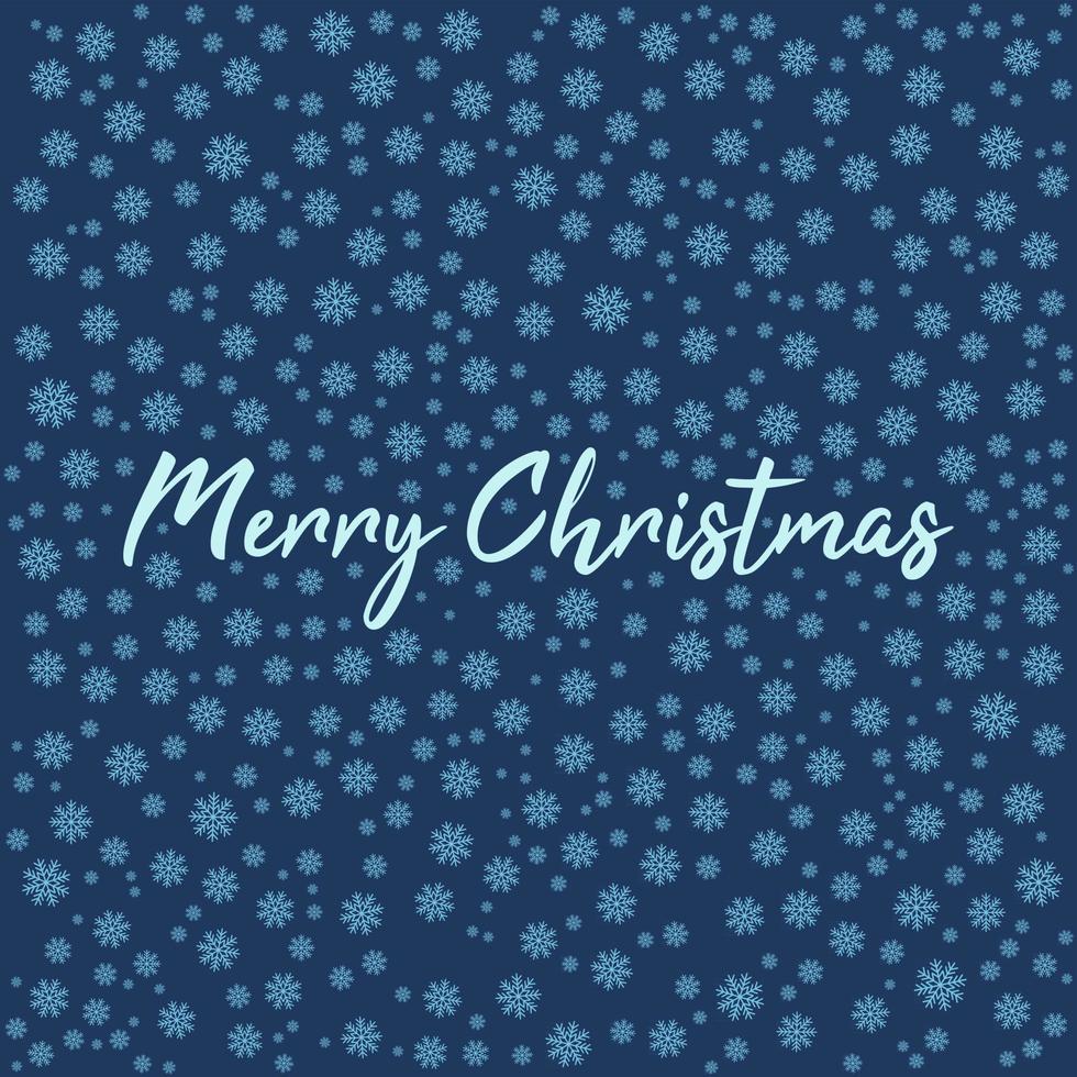 Christmas Greeting Card with Snowflakes and Lettering vector