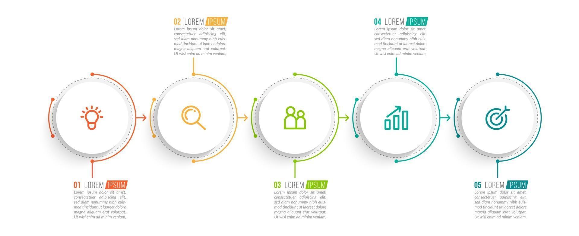 Business Concept With 5 Options or Steps vector