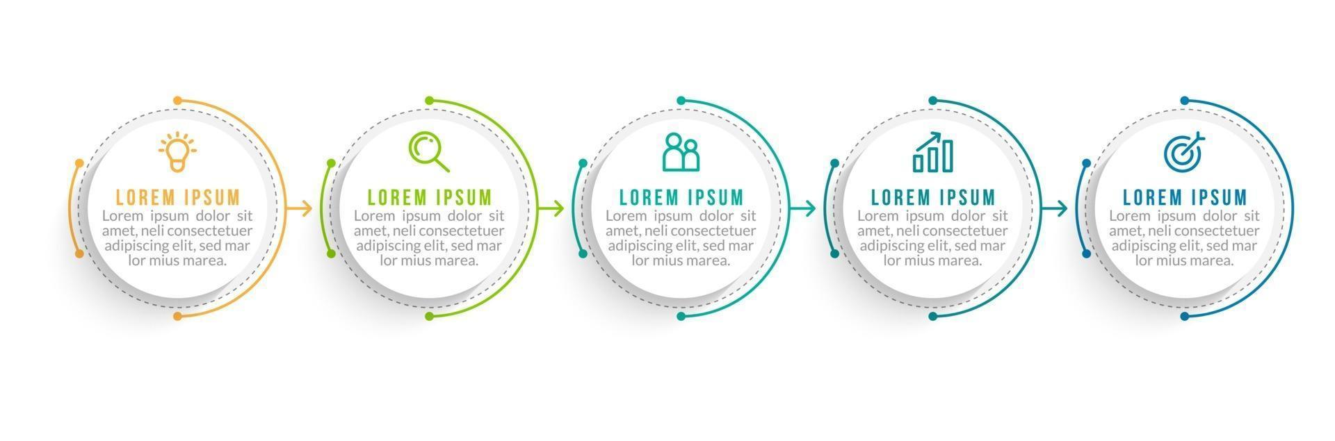 Business Concept With 5 Options or Steps vector