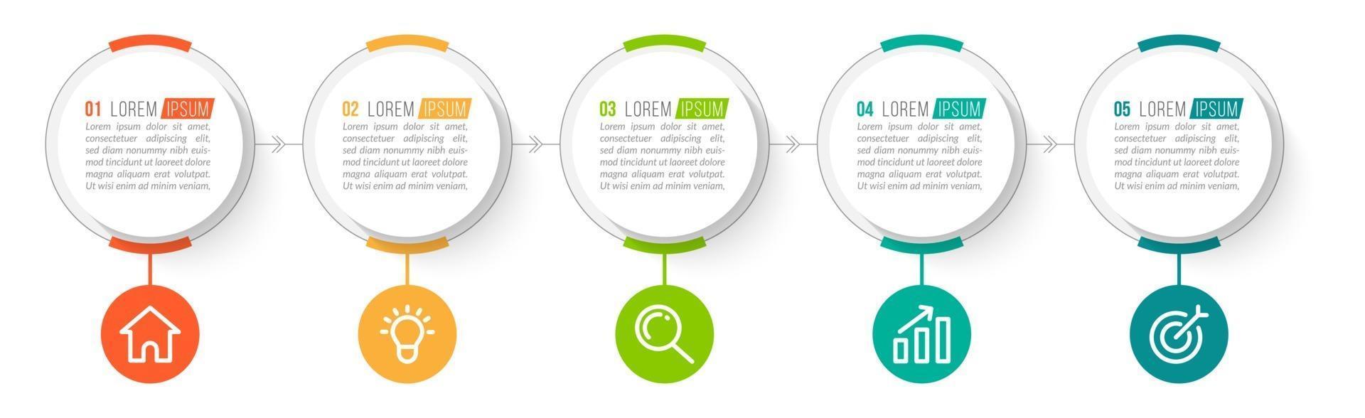 Business Concept With 5 Options or Steps vector