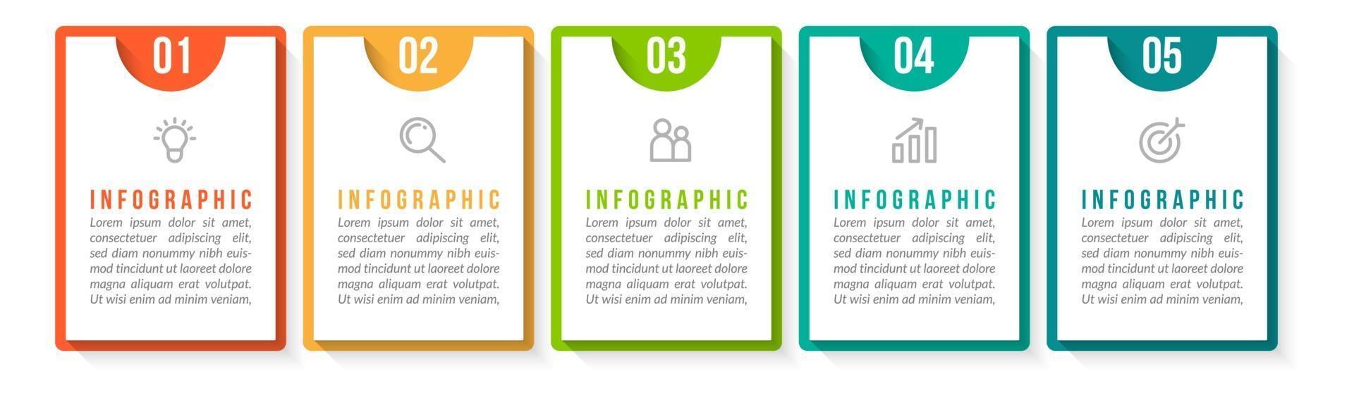Business Concept With 5 Options or Steps vector