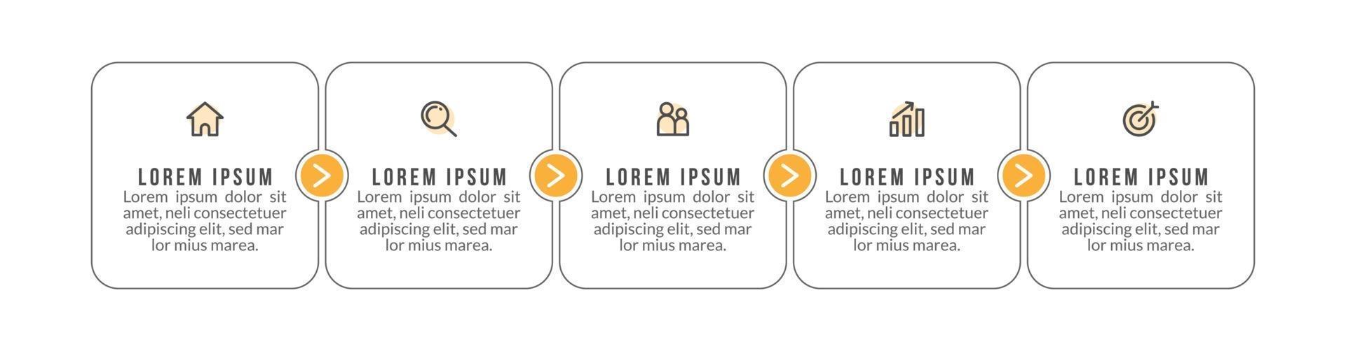 Business Timeline with 5 Steps vector